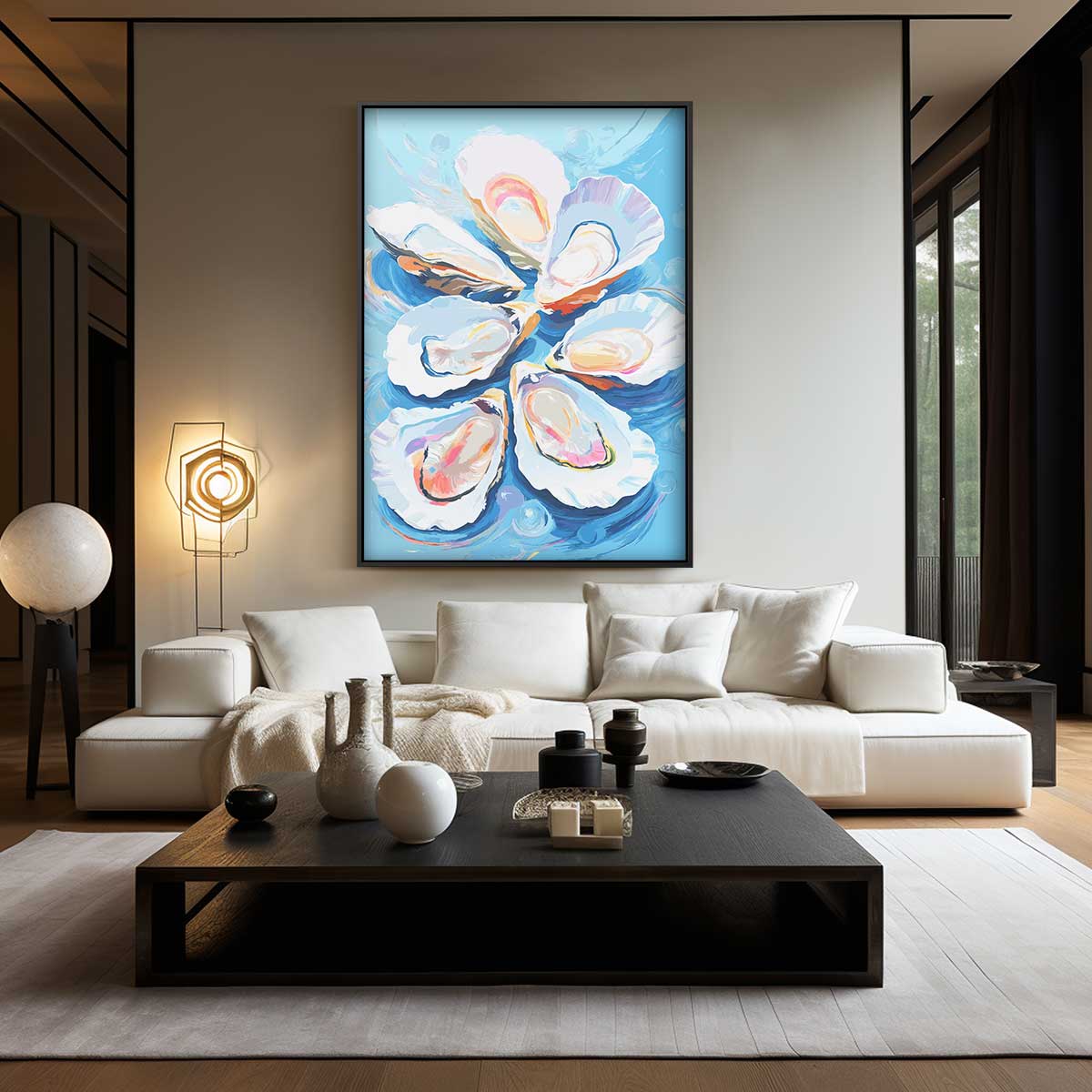 Vrolijke Oesters op Zee Kunstwerk-canvas-dibond-plexiglas-wanddecoratie-WallArtistic