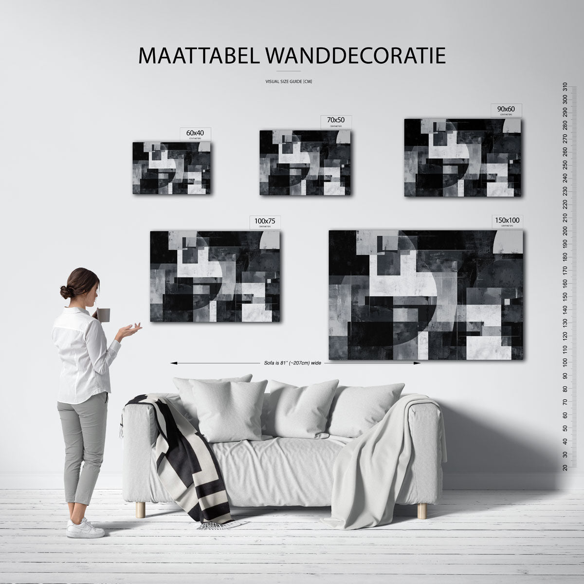 Geometrische vormen compositie Kunstwerk