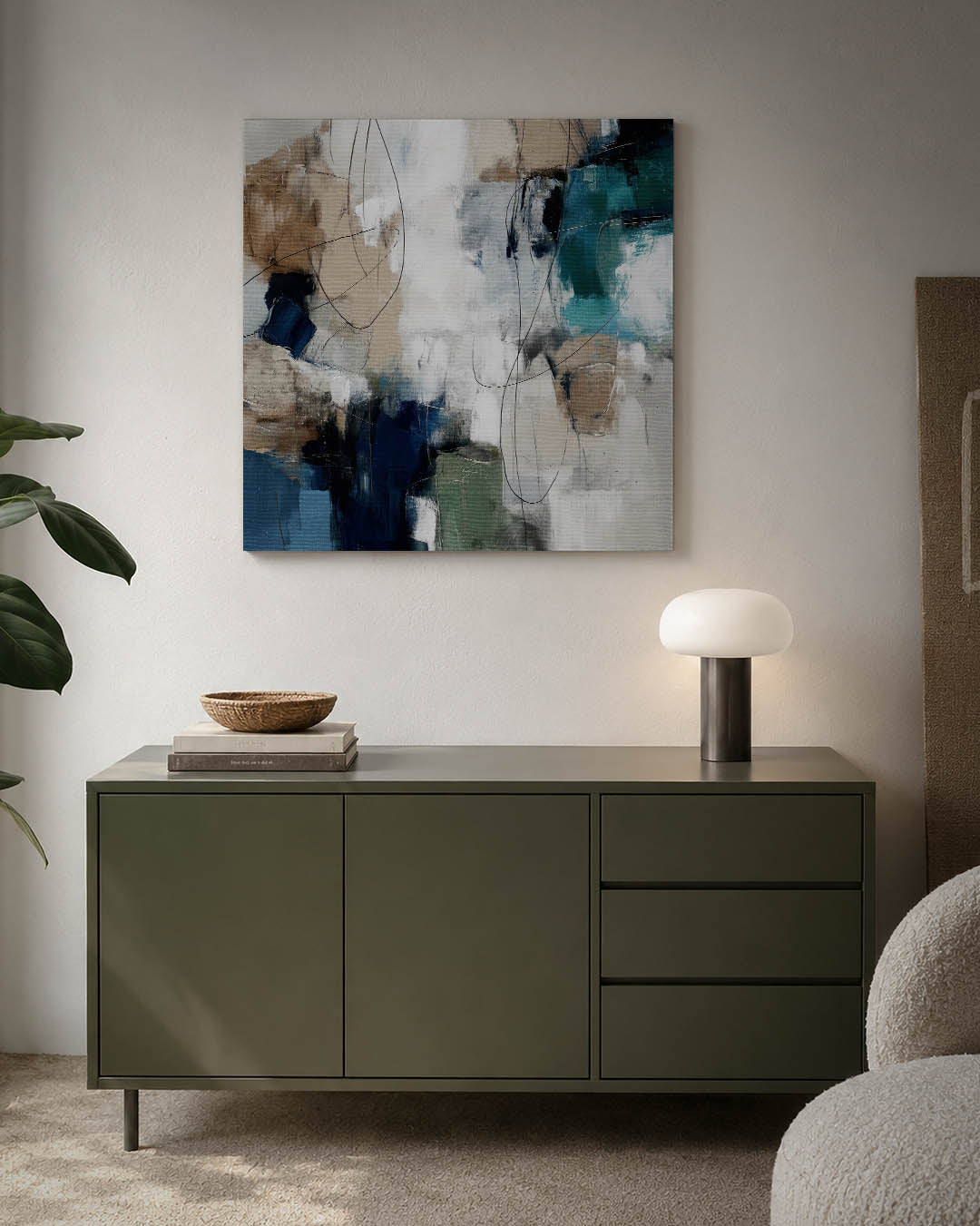 Dynamische kleurencompositie Kunstwerk
