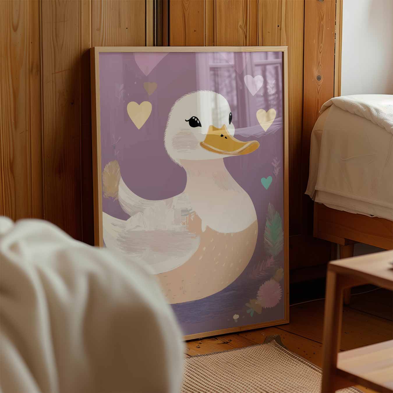 Schattige Eend Illustratie Poster-WallArtistic