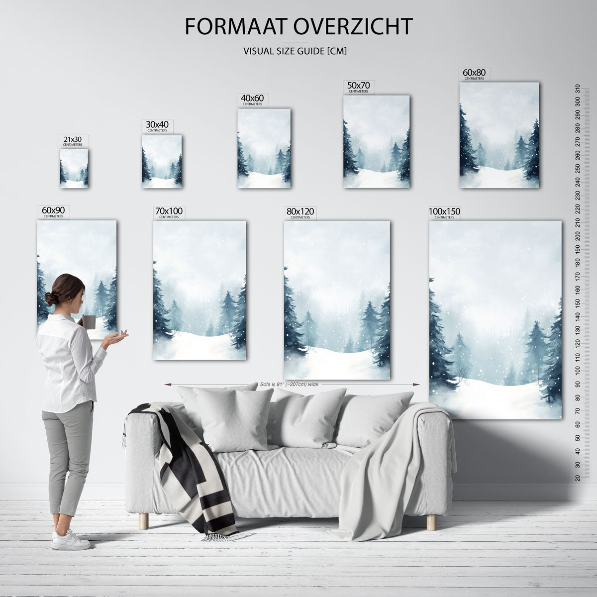 Winterlandschap met sneeuw Poster