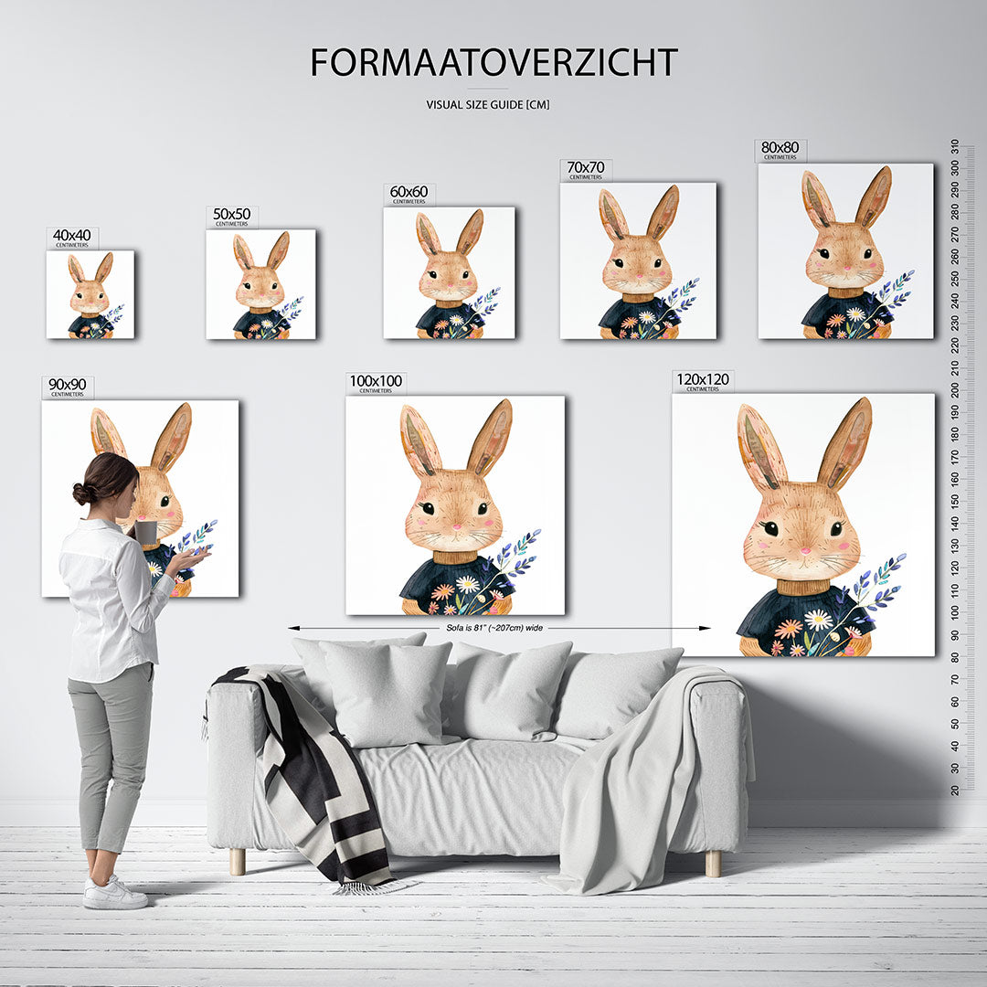 Vrolijke konijn illustratie Kunstwerk