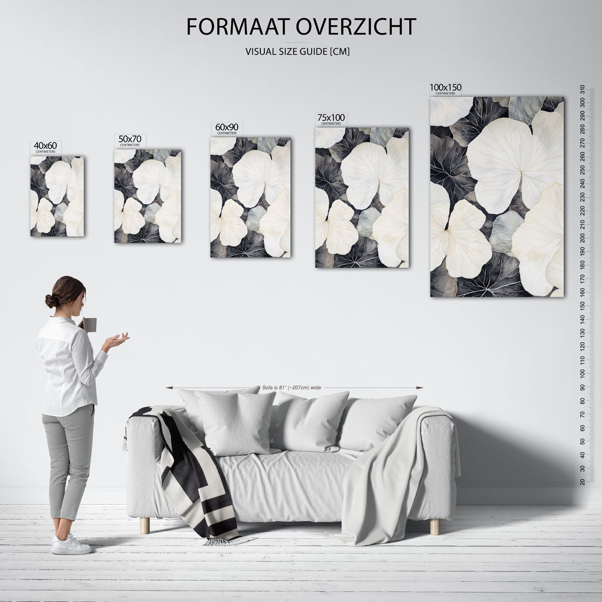 Organische bladvormen Kunstwerk