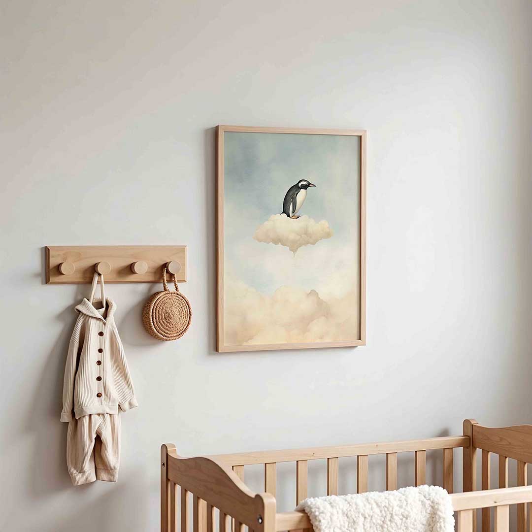 Pinguïn op wolk Poster