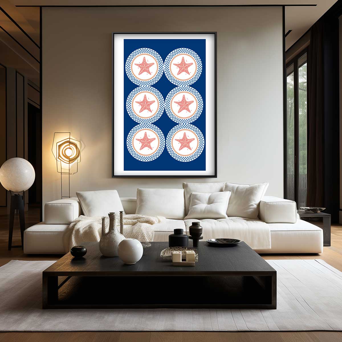 Zee Sterren Patroon Kunstwerk-canvas-dibond-plexiglas-wanddecoratie-WallArtistic