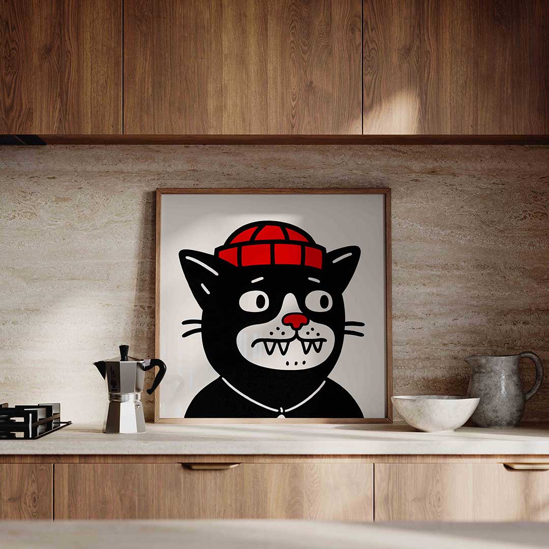 Kat met rode muts Poster