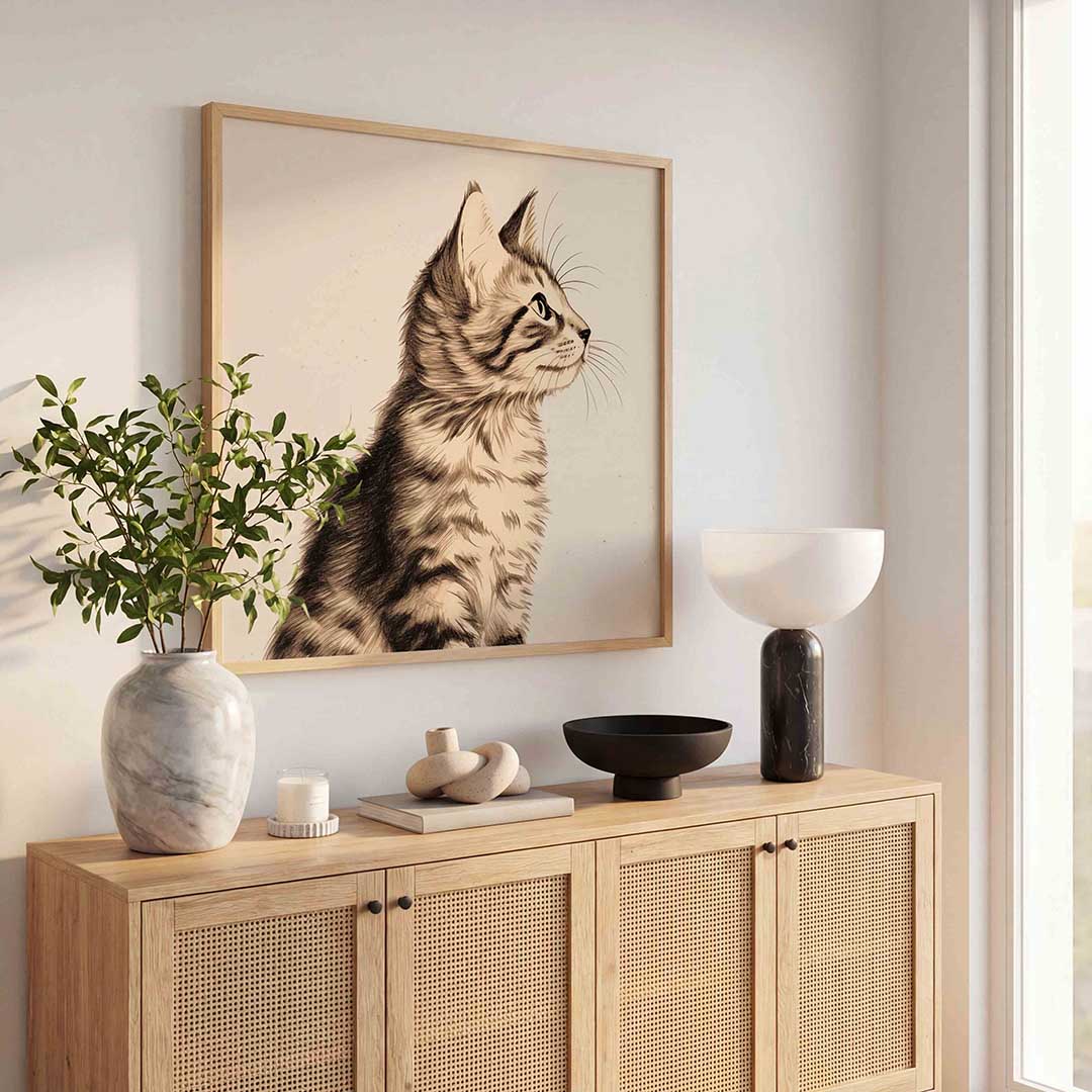 Kat in profiel Poster
