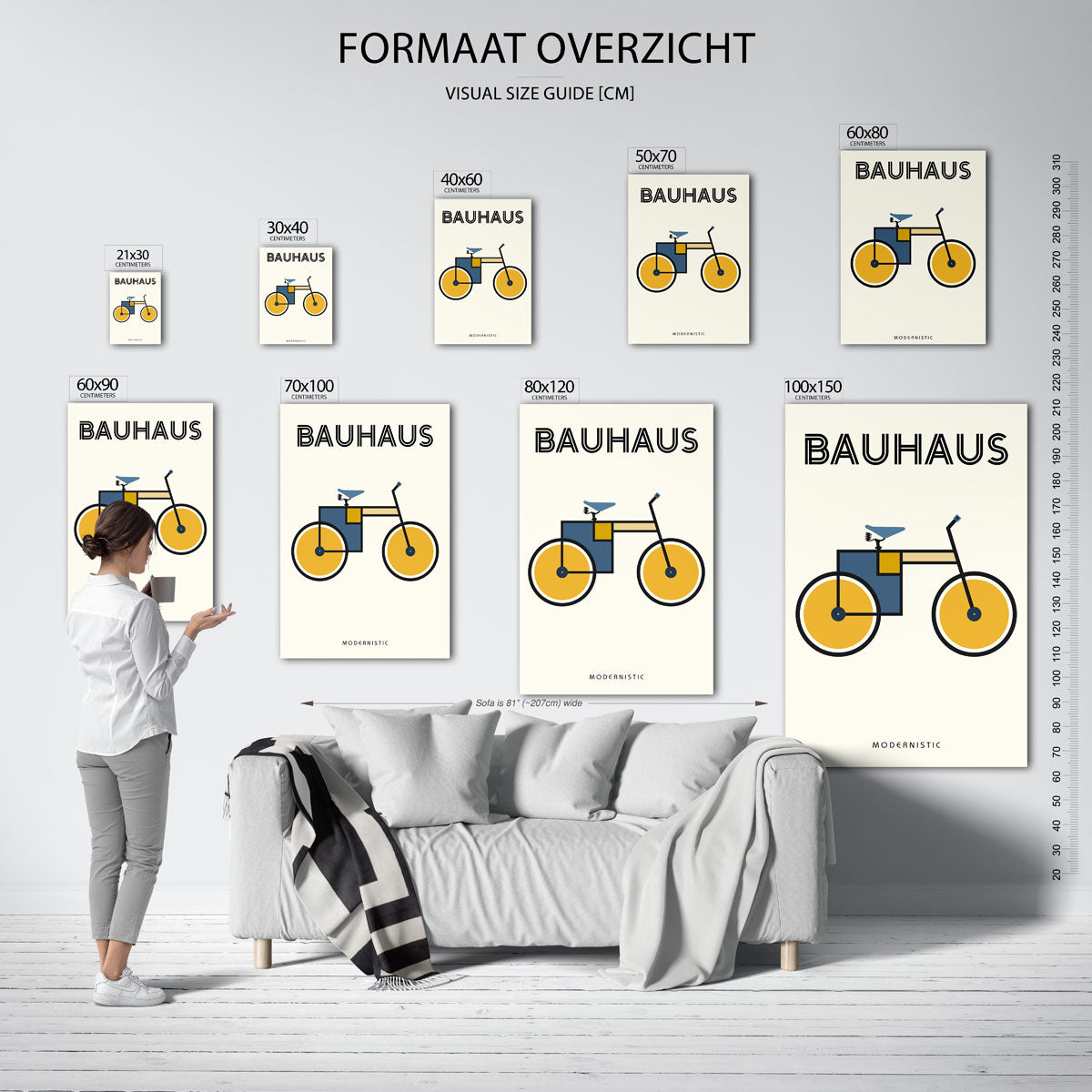 Fiets en kleurvlakken Poster