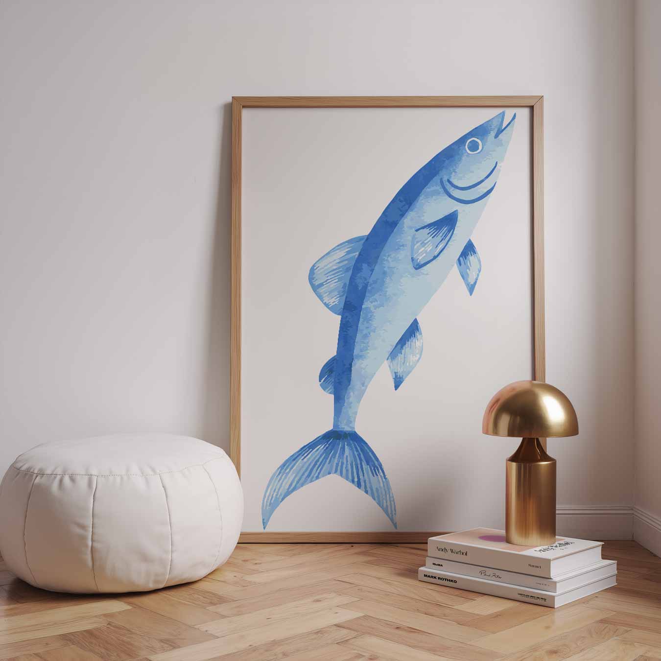 Stijlvolle Vis Illustratie Poster-WallArtistic