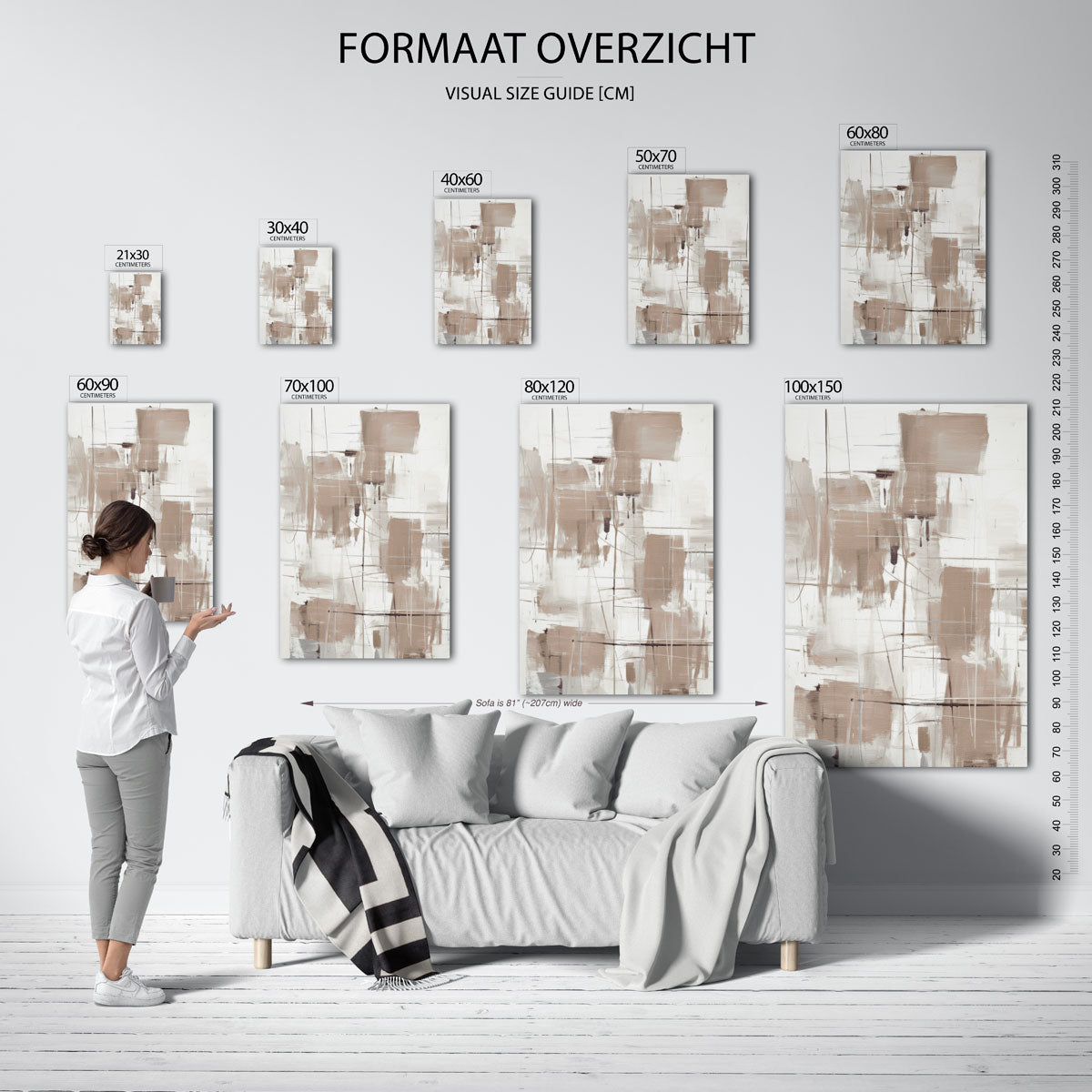 Abstracte beige vormen Poster