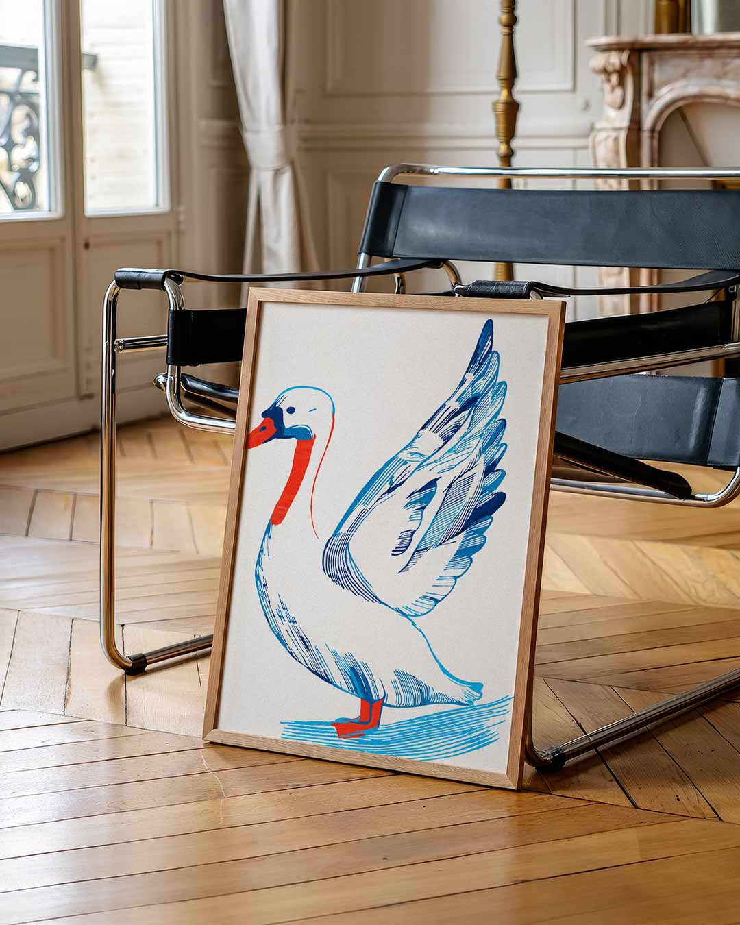 Stijlvolle Zwanenprint Poster-WallArtistic