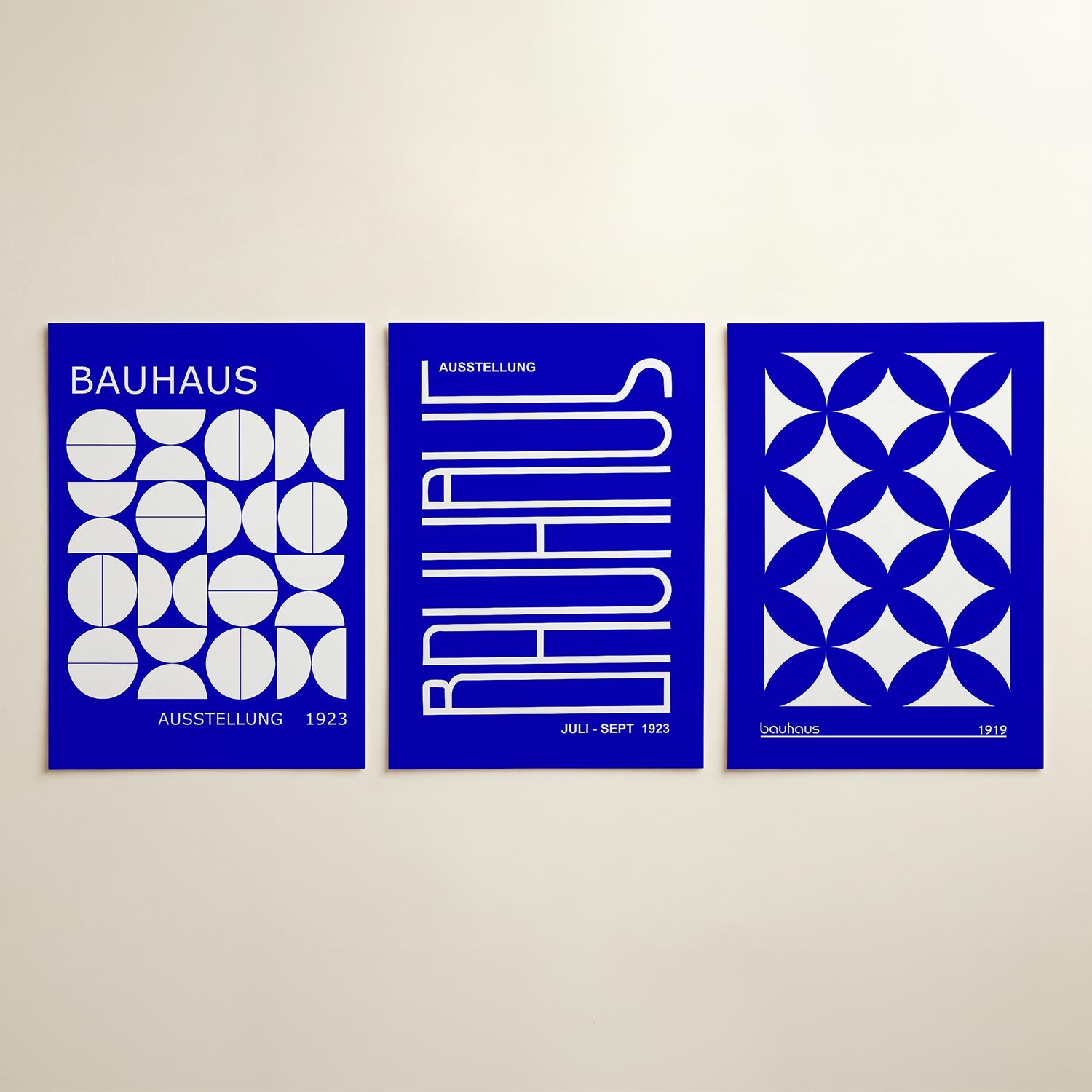 Vormenspel in blauw Posterset