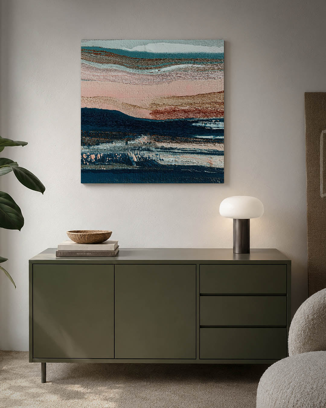 Gelaagde kleurencompositie Kunstwerk