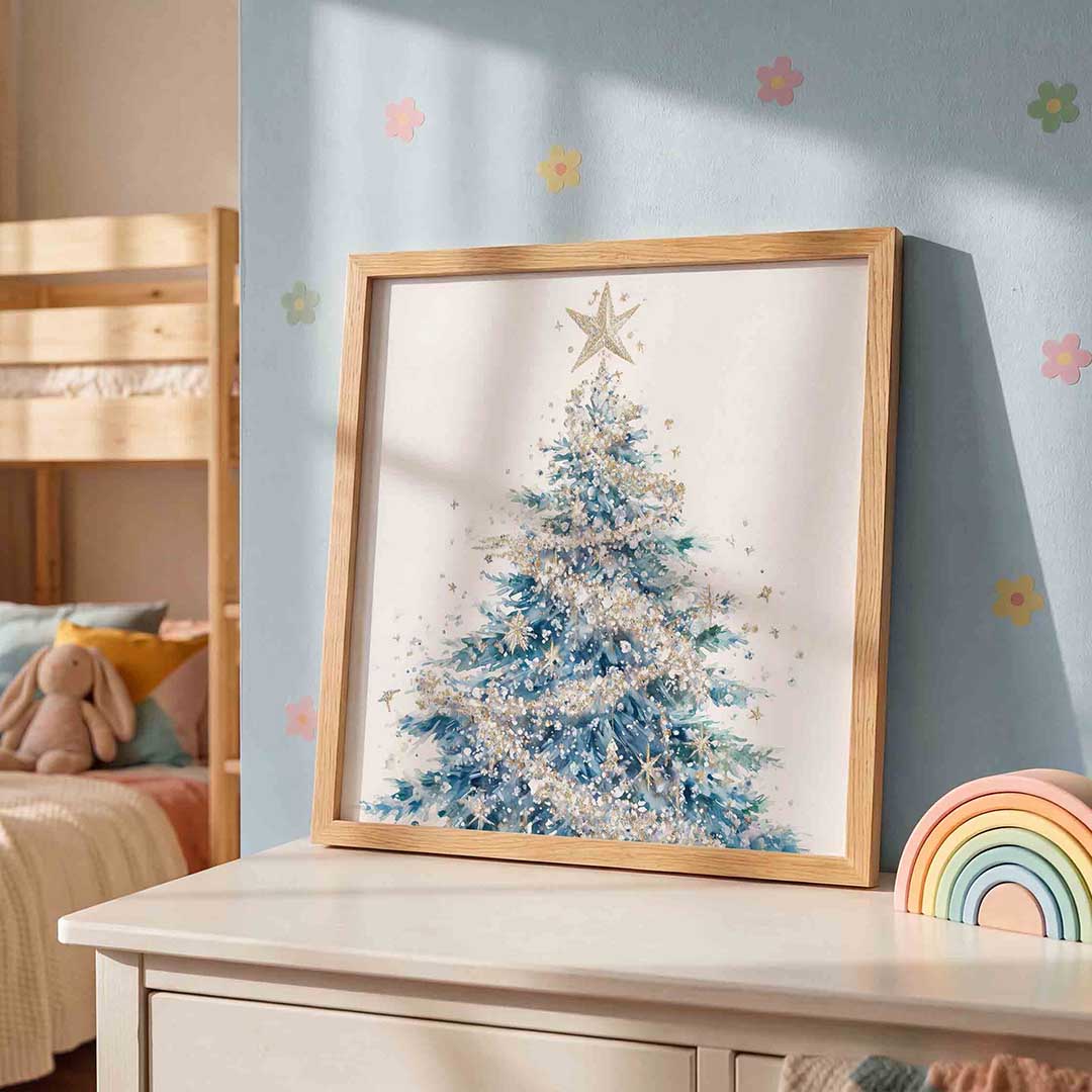 Kerstboom met ster Poster