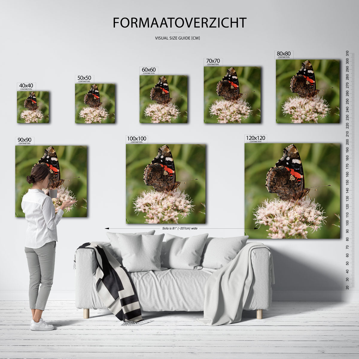 Vlinder op bloem Kunstwerk