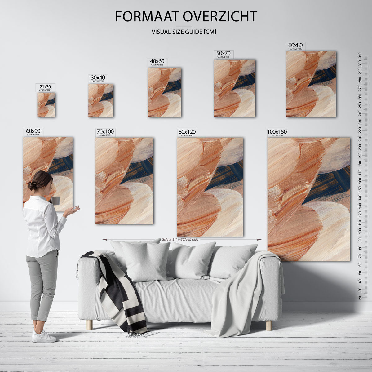 Abstracte penseelstreken Poster