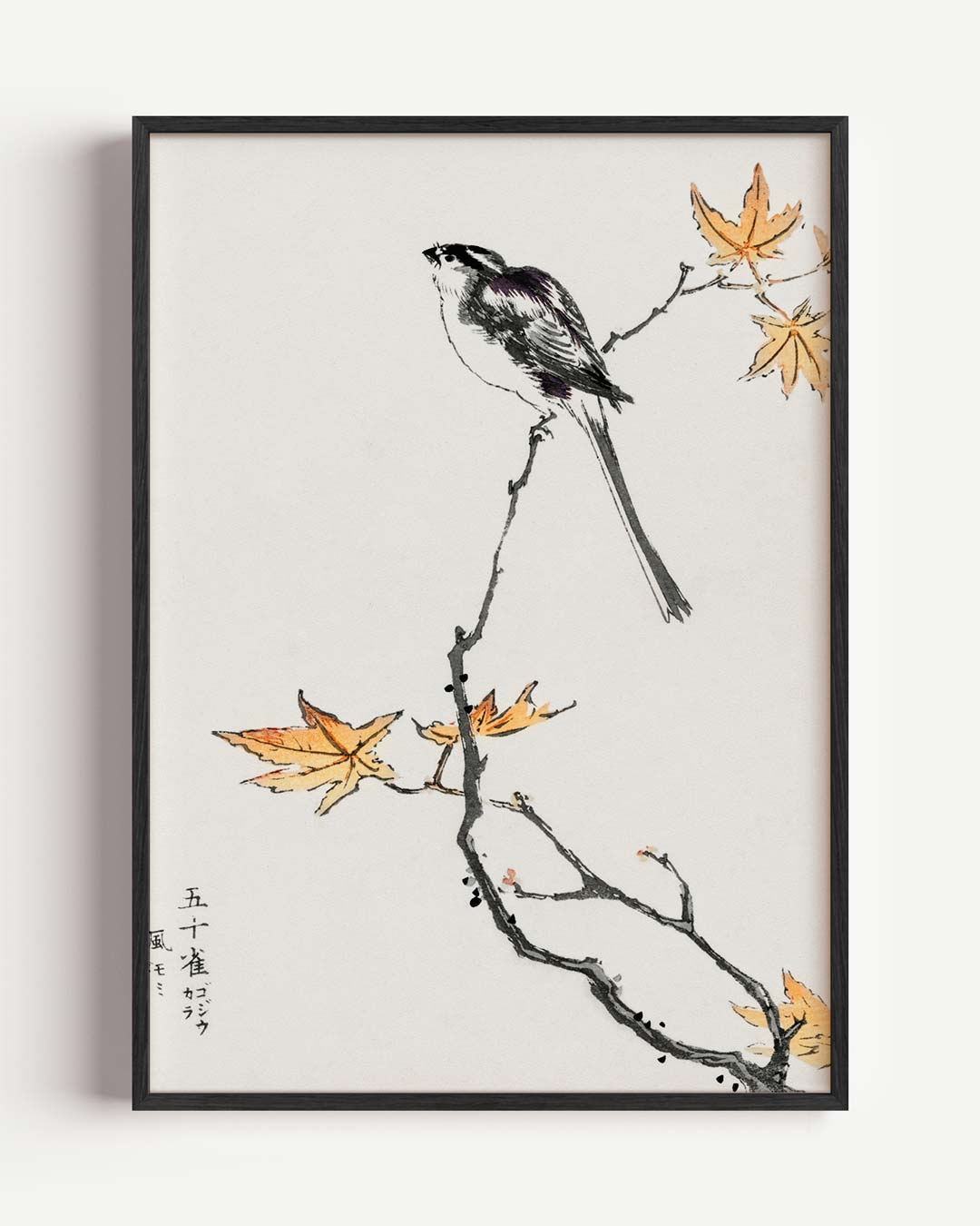 Rustieke Vogel op Herfsttak Poster-WallArtistic