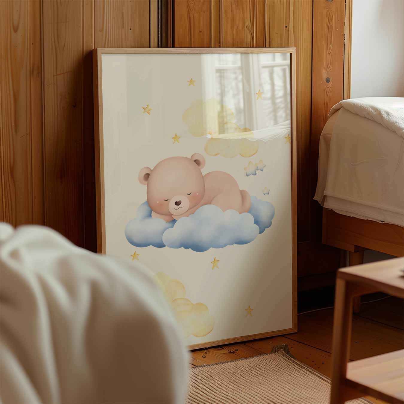 Dromerige Beer Kinderkamer Poster-WallArtistic