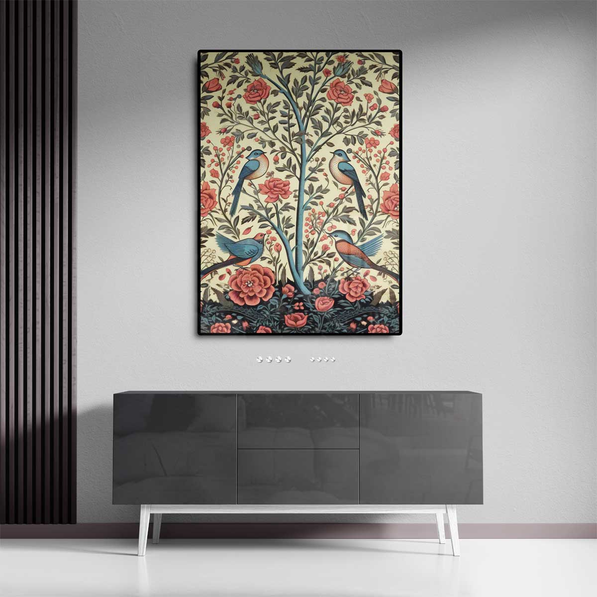 Vliegende Vrienden in Bloemenpracht Kunstwerk-canvas-dibond-plexiglas-wanddecoratie-WallArtistic
