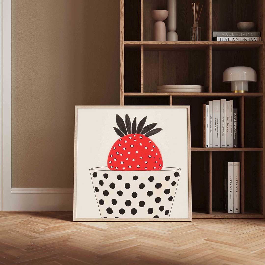 Aardbei in beker Poster