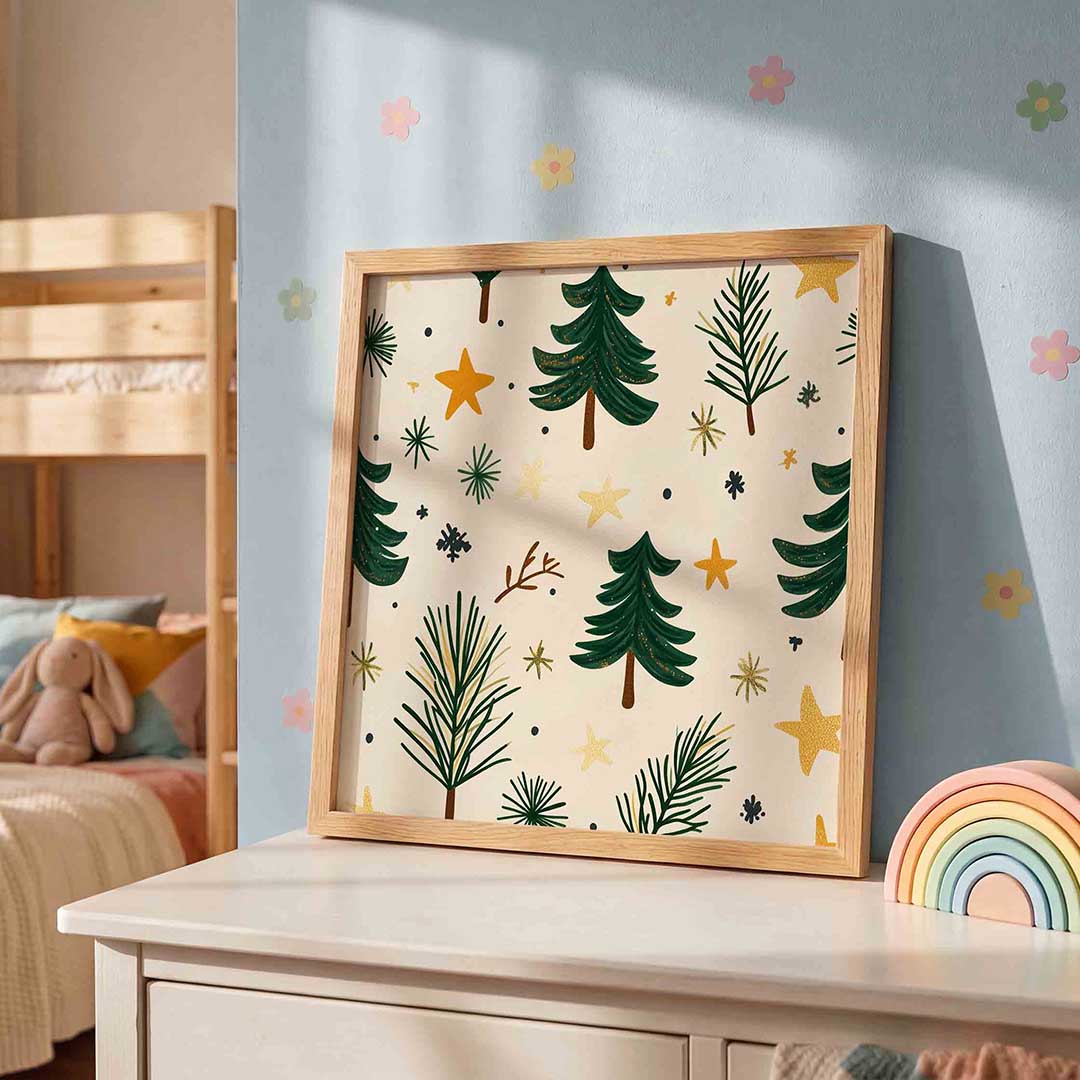 Kerstbomen en sterren Poster