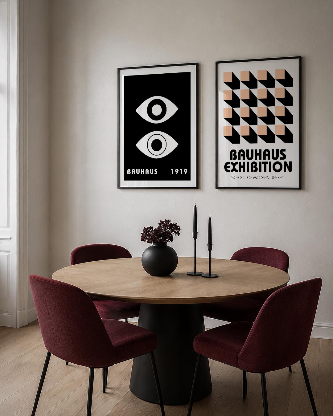 Oogvormen en contrast Posterset