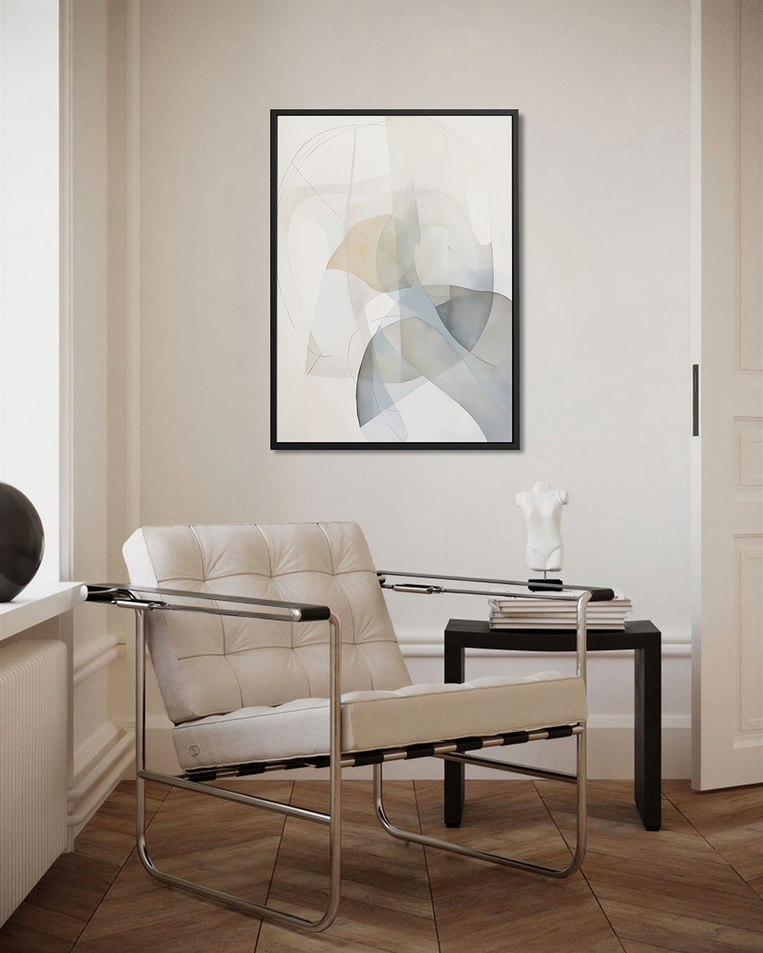 Vloeiende lijnen compositie Kunstwerk