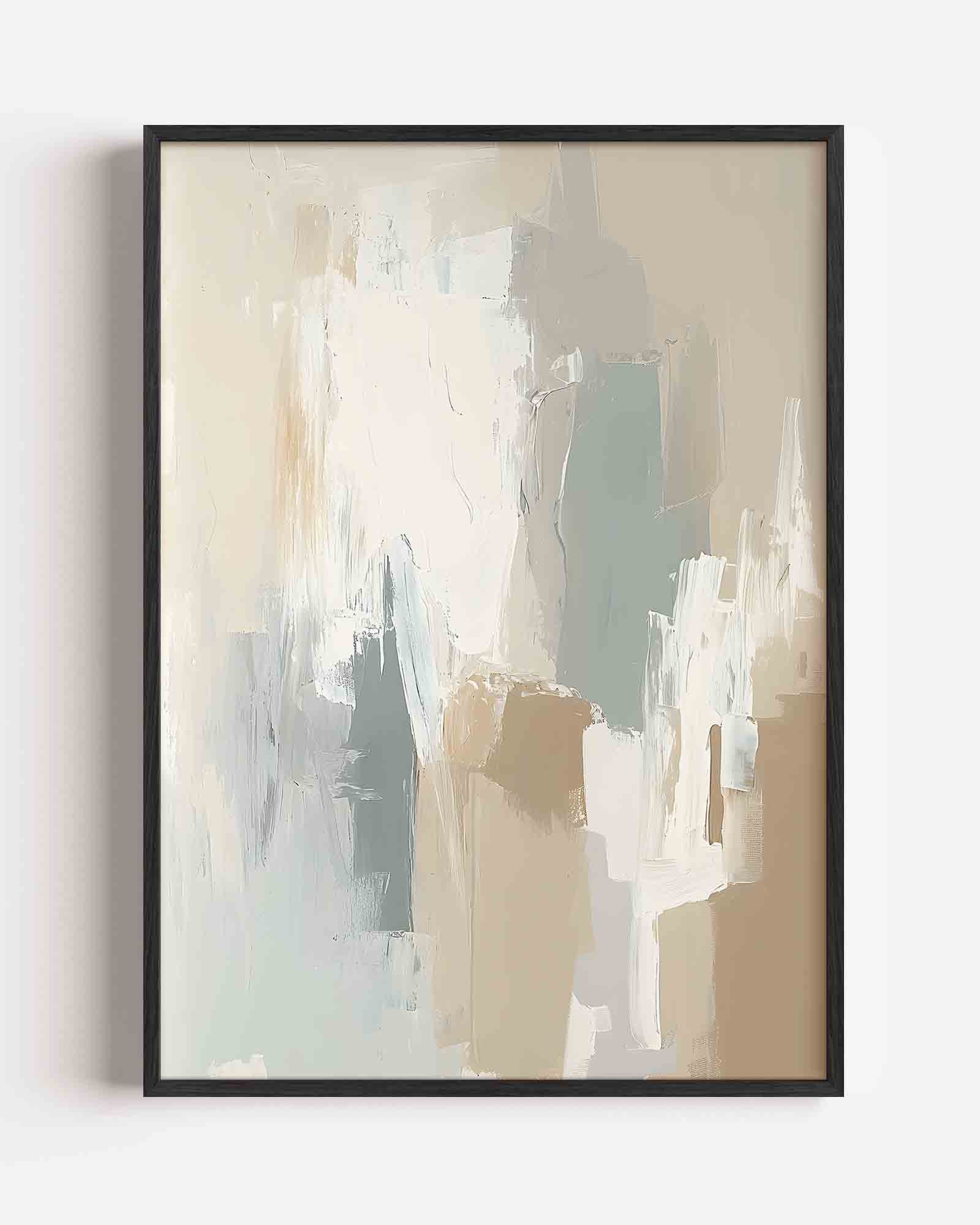 Abstracte beige en grijze Poster