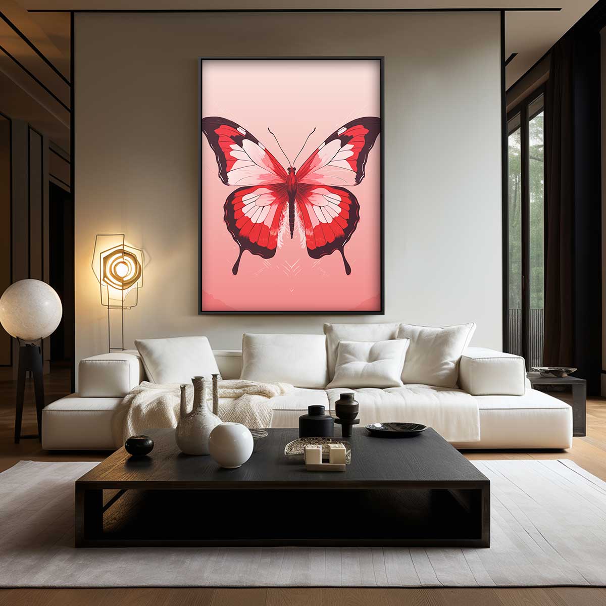 Vurige Vlinder Kunstwerk-canvas-dibond-plexiglas-wanddecoratie-WallArtistic