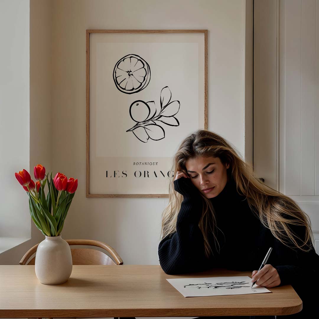 Botanische Sinaasappel Illustratie Poster-WallArtistic