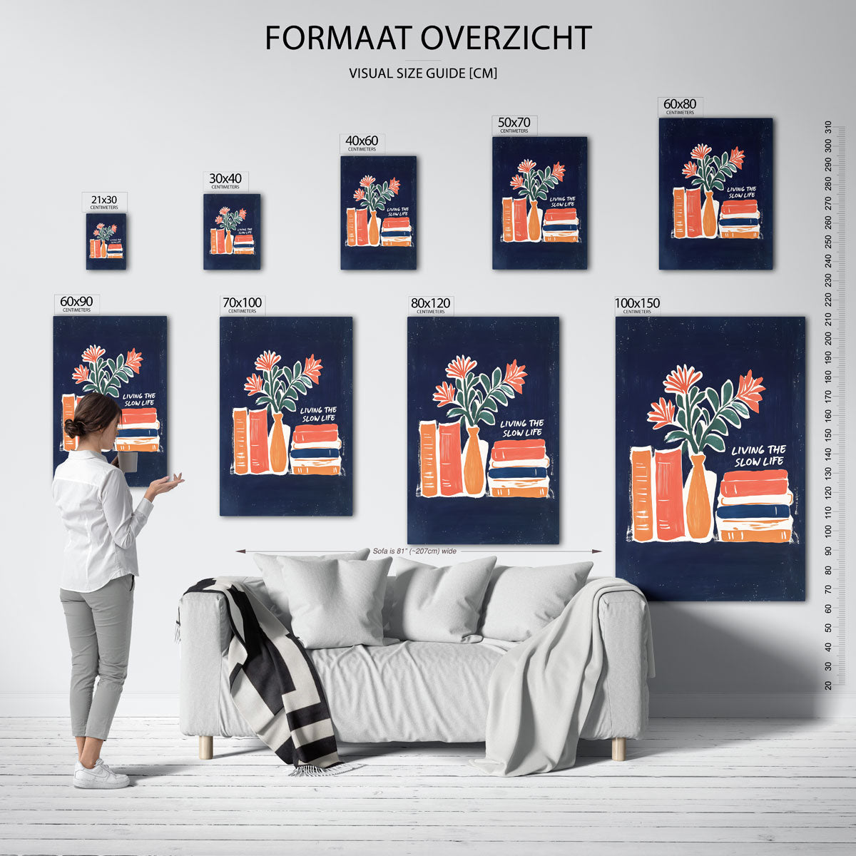 Boeken en bloemen Poster