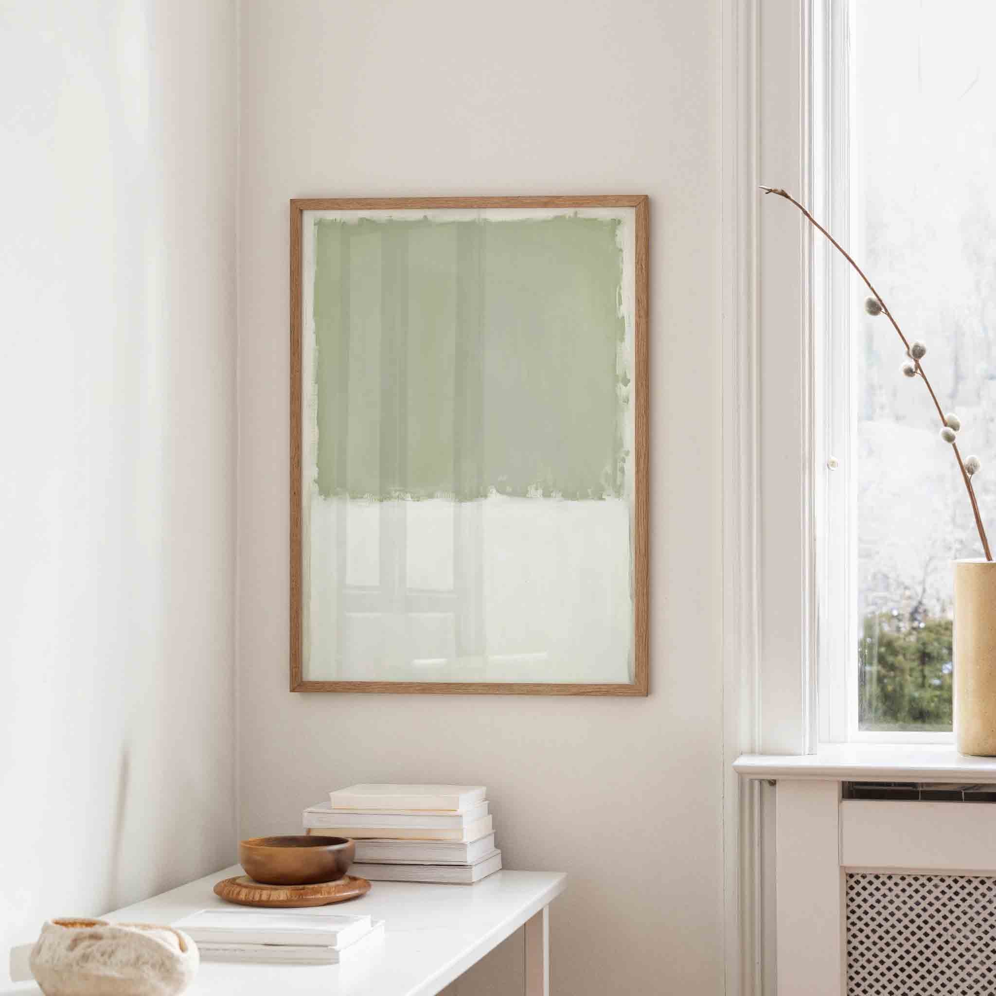 Groene en witte abstracte Poster