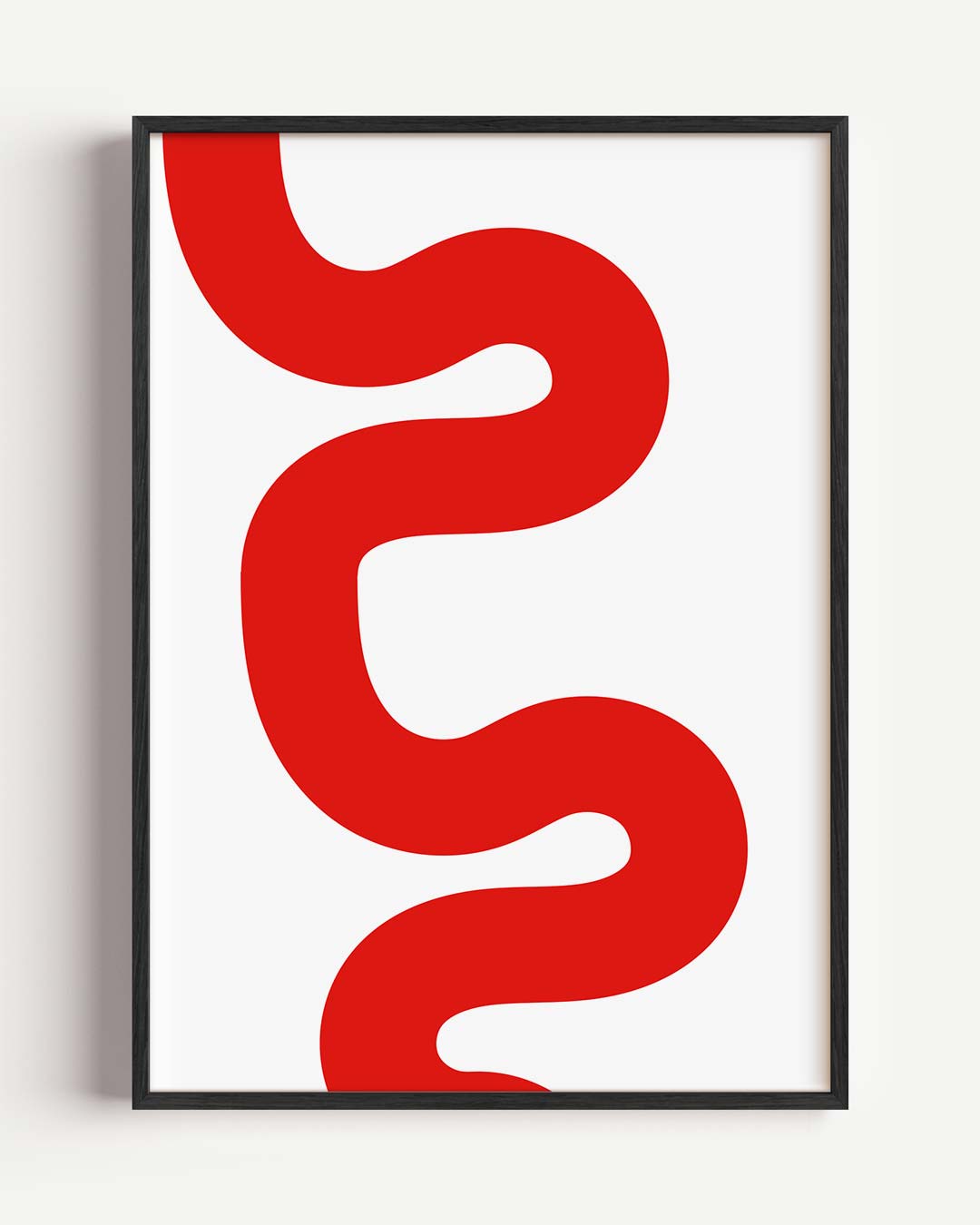 Rode Golven Abstracte Poster-WallArtistic