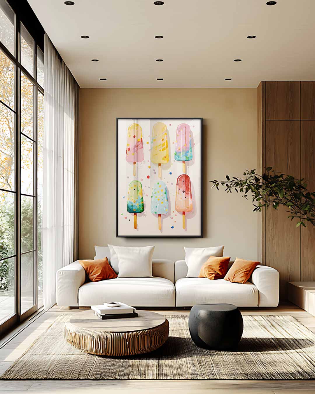 Kleurrijke Ijsjes Poster Kunstwerk-canvas-dibond-plexiglas-wanddecoratie-WallArtistic