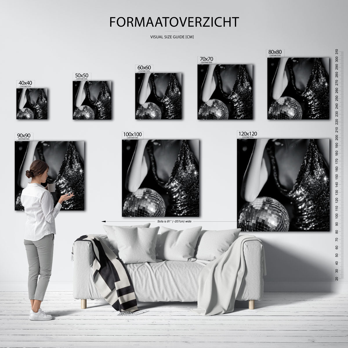 Glinsterende jurk en discobal Poster