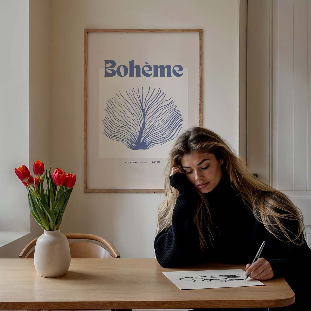 Boho Sea Blossom Poster-WallArtistic