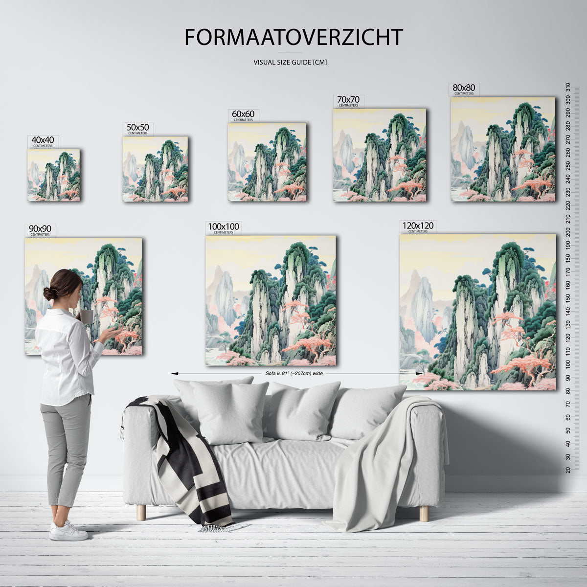 Berglandschap met bomen Poster