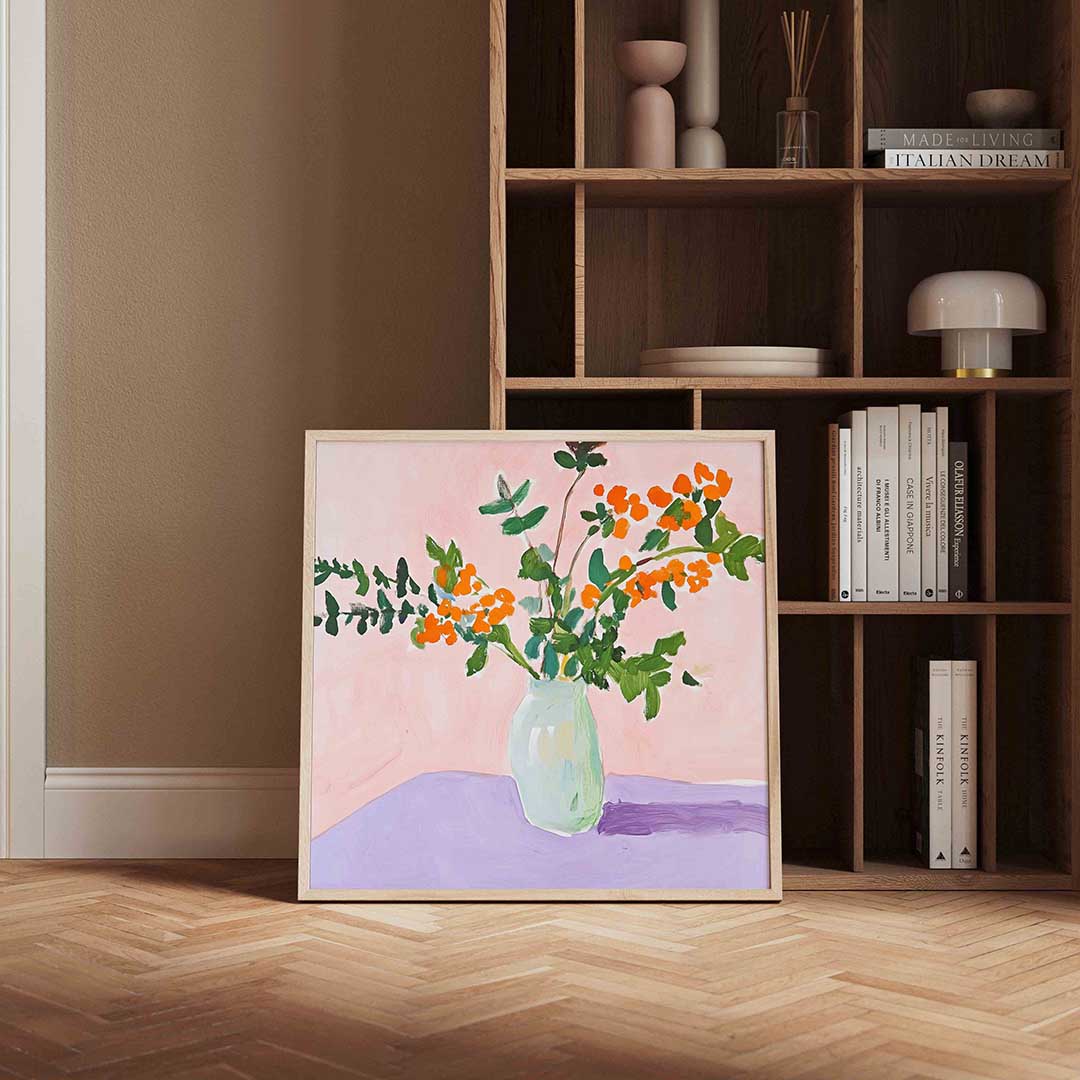 Bloemen in vaas Poster