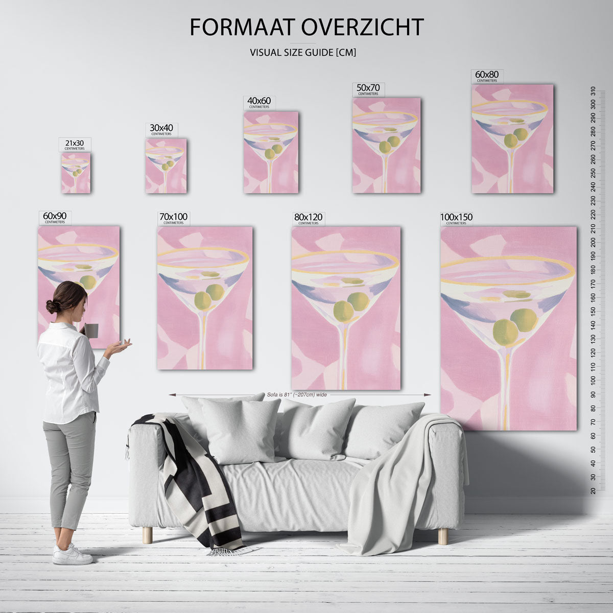 Cocktailglas met olijven Poster
