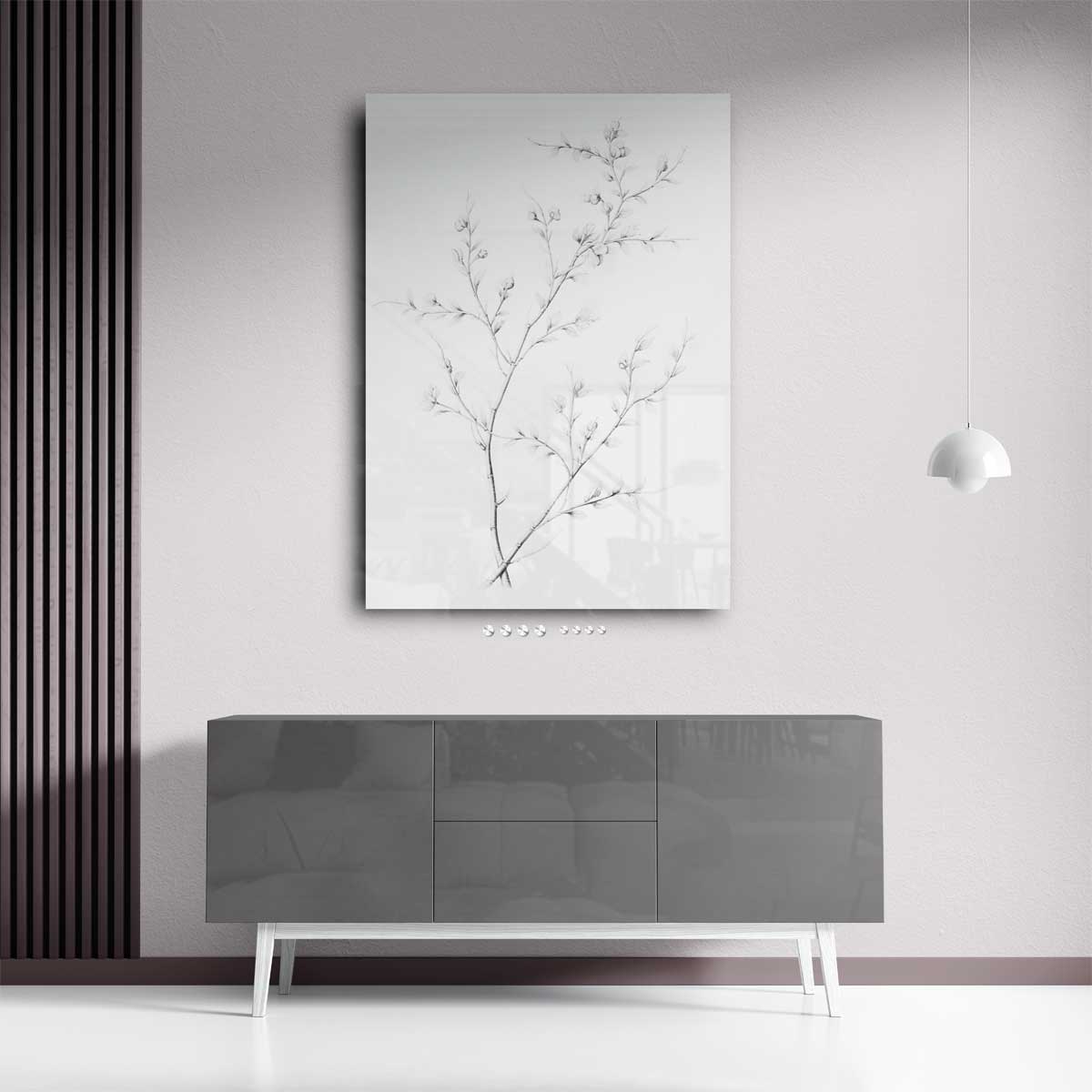 Elegante Potloodschets van Takken Kunstwerk-canvas-dibond-plexiglas-wanddecoratie-WallArtistic