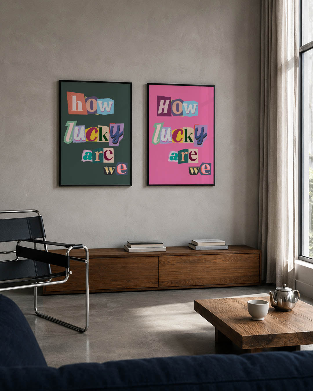 Kleurrijke typografie Posterset