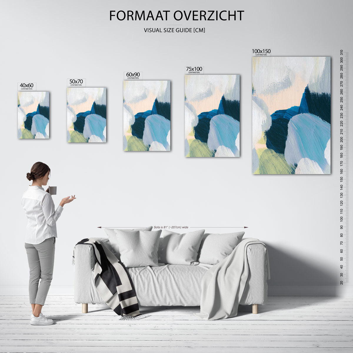 Kleurrijke penseelstreken Kunstwerk