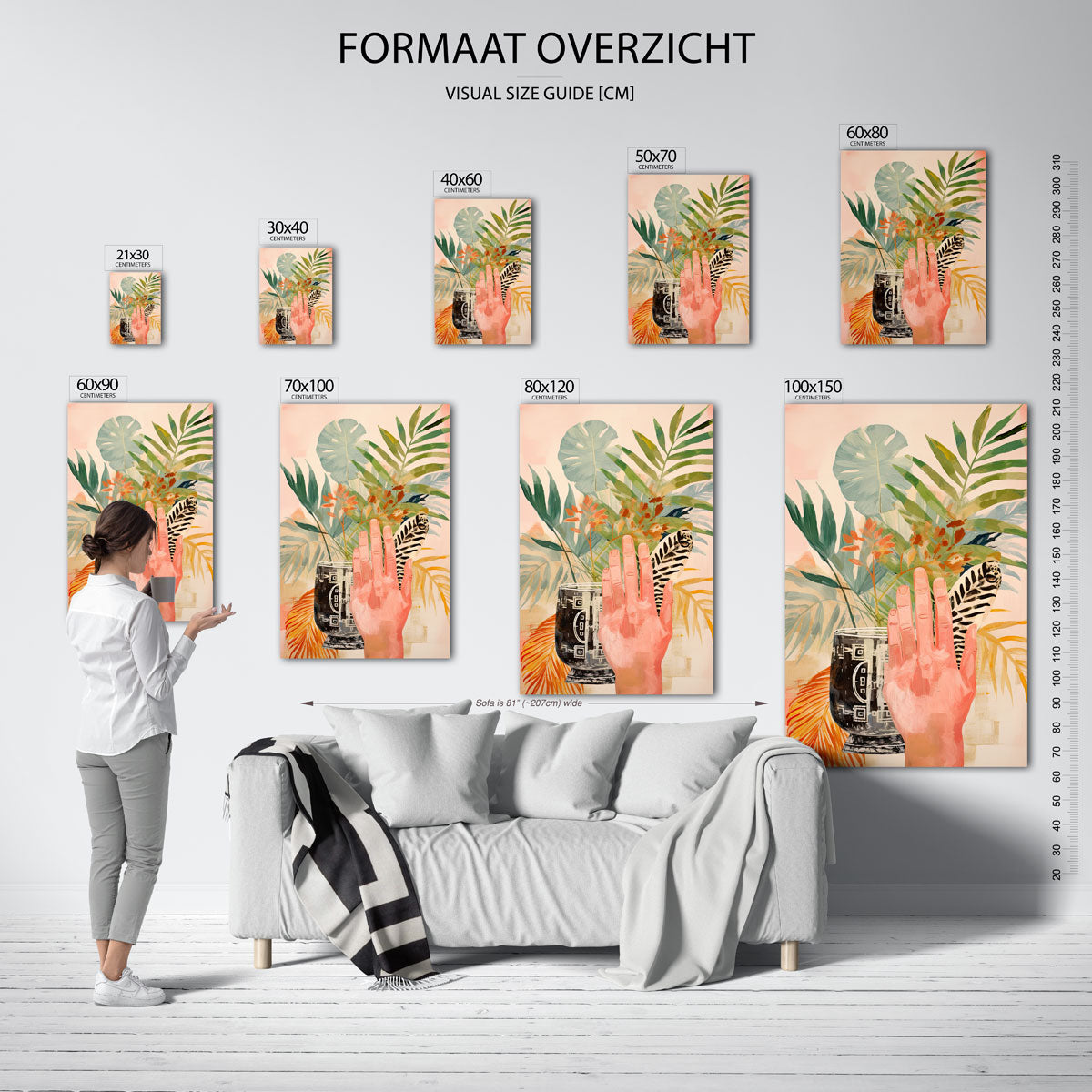 Hand en bladeren Poster