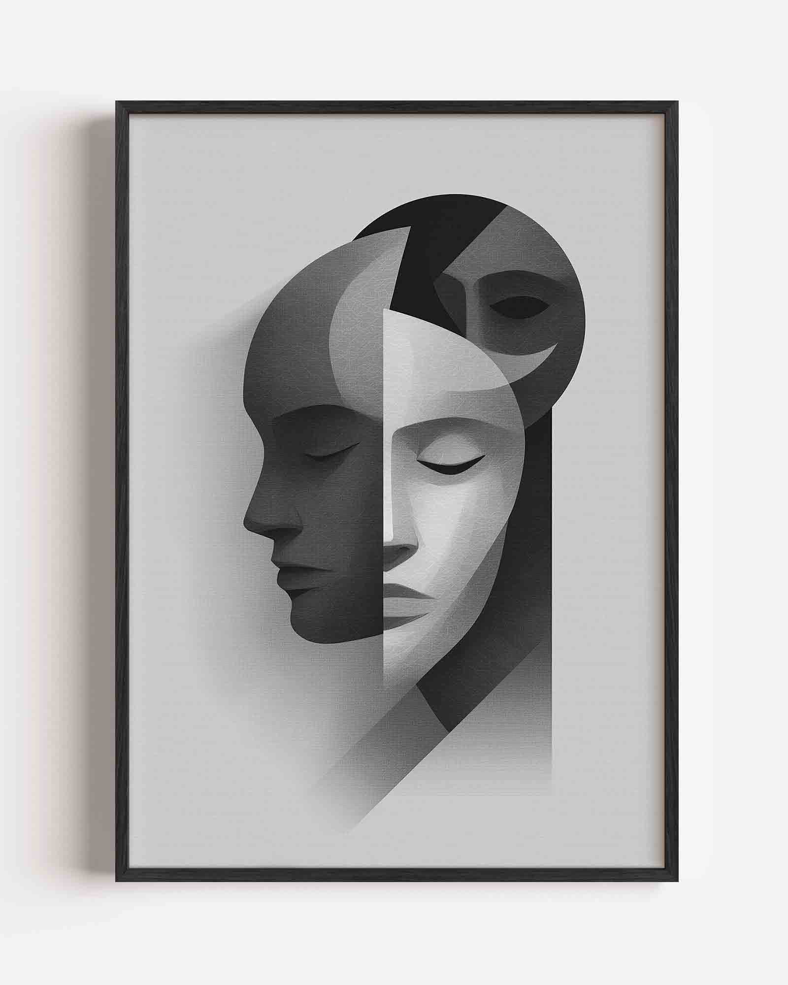 Geometrische gezichten Poster