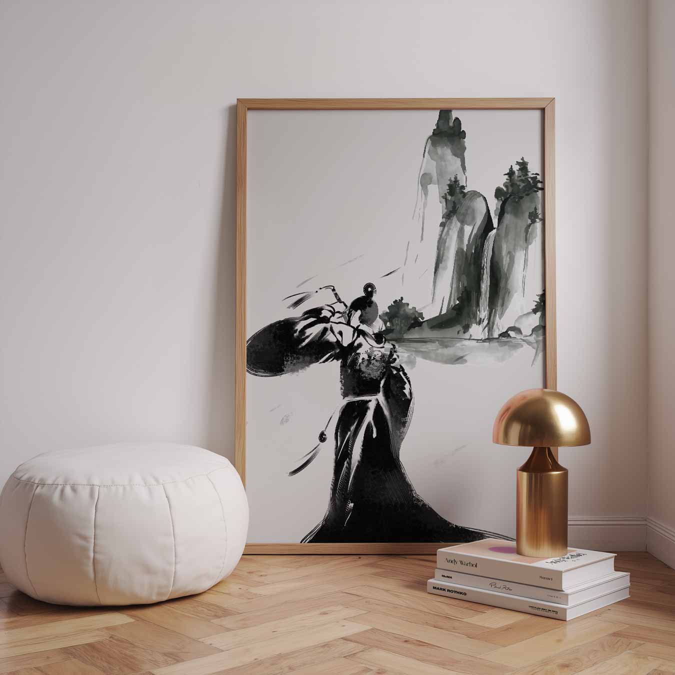 Elegante Oosterse Sumi-e Poster-WallArtistic