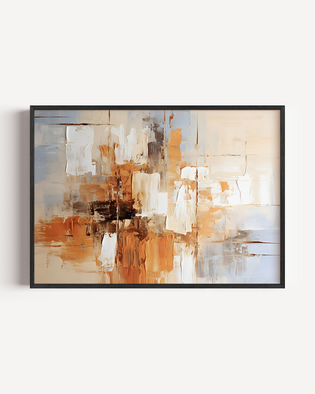 Abstracte beige en oranje Poster