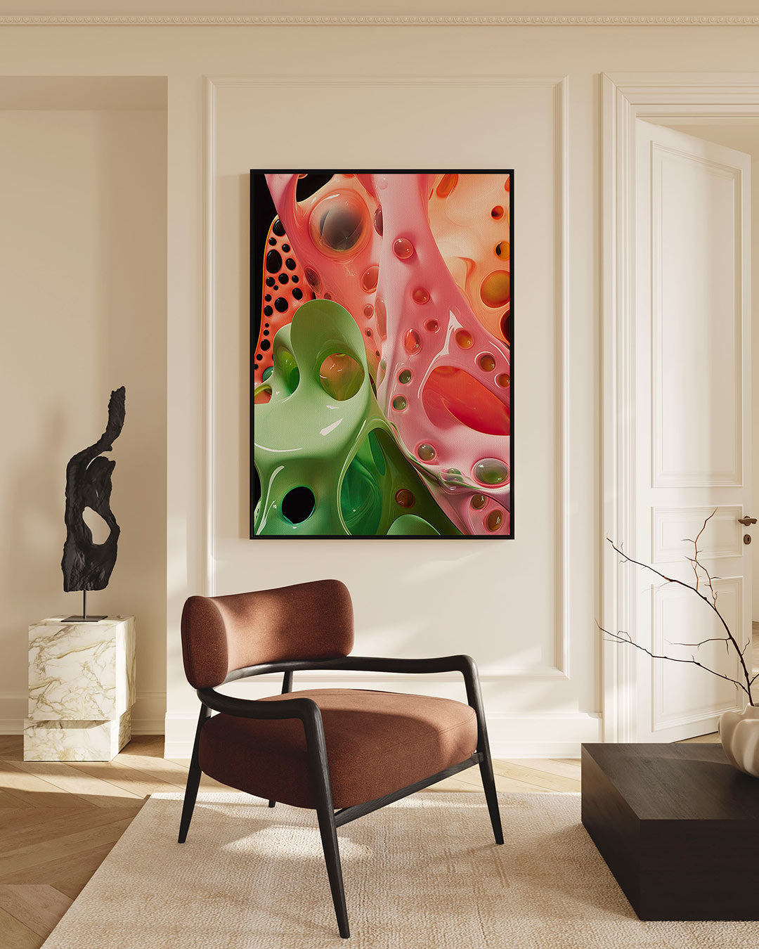 Organische vormen kleuren Kunstwerk
