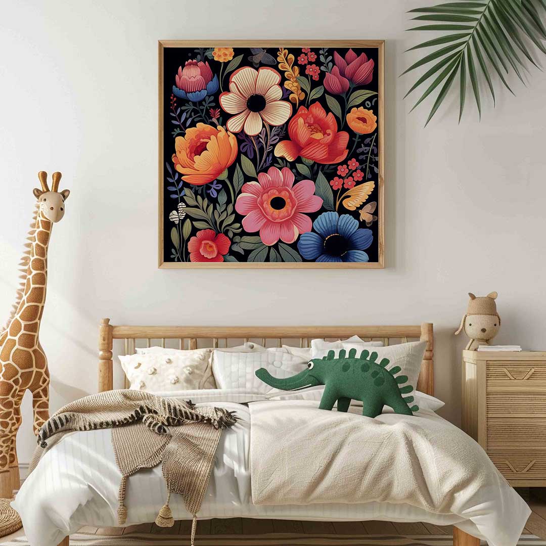 Bloemen en vlinders Poster