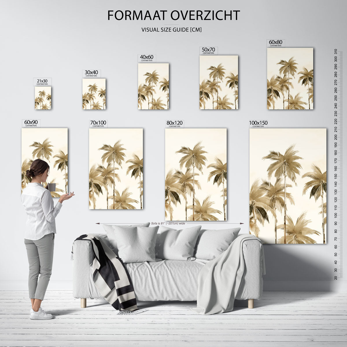 Palmboom silhouetten Poster