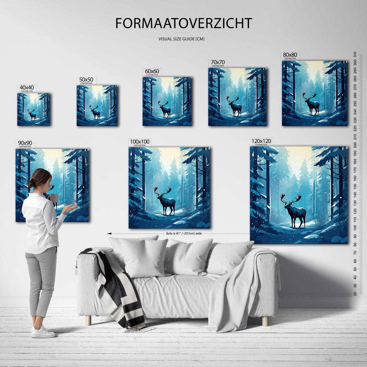 Hert in winterbos Poster